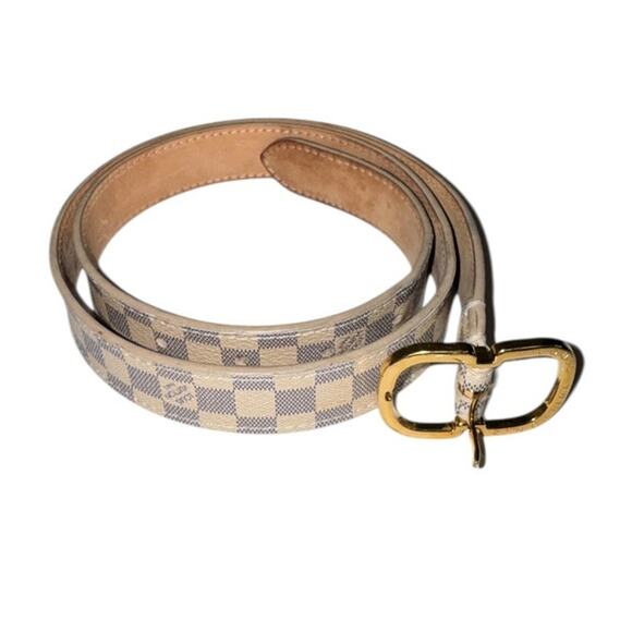 Louis Vuitton Damier Azur Mini Belt Gold Hardware S/M 30-32 Rare main image 10